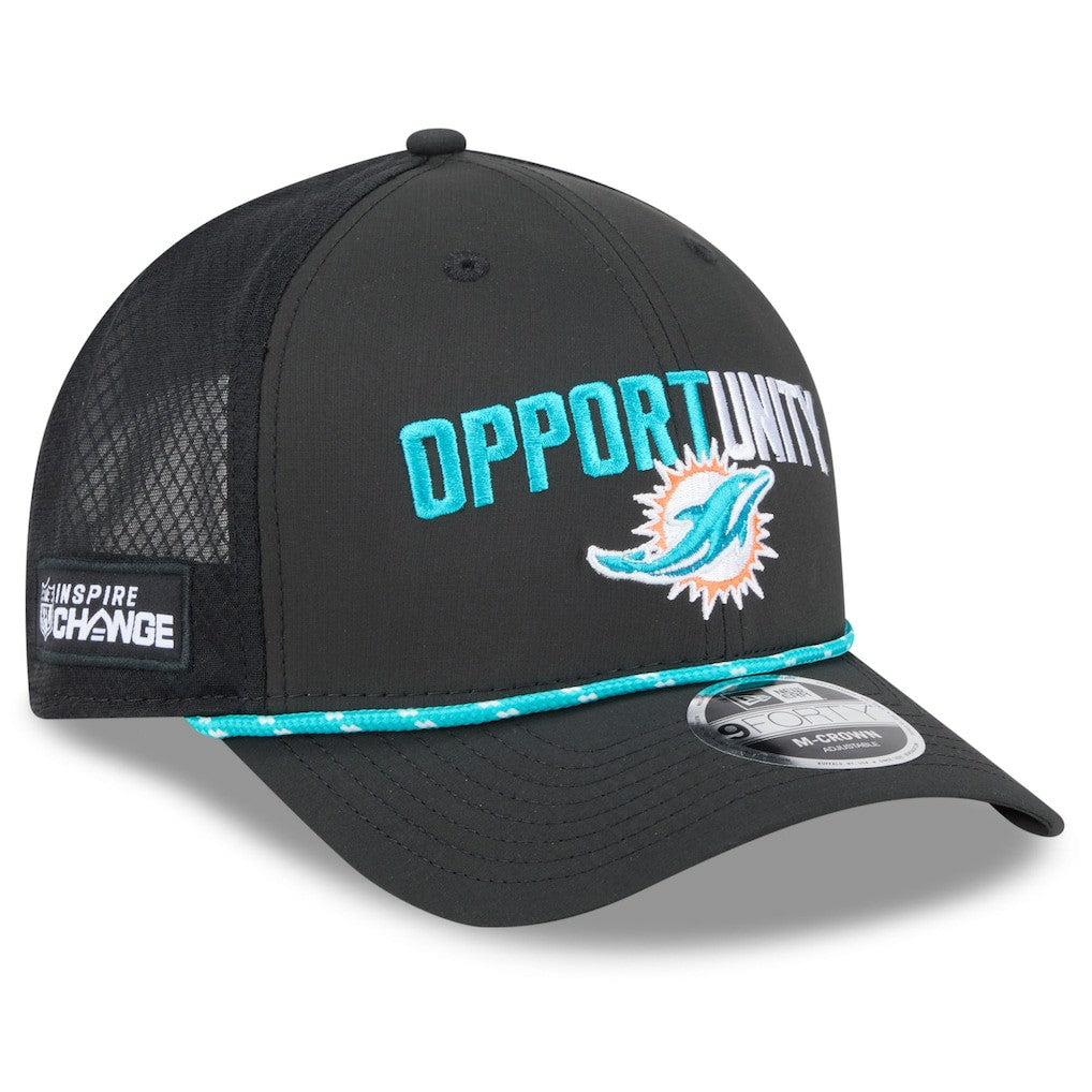 Miami Dolphins New Era 2025 Inspire Change 9FORTY M-Crown Adjustable Hat - Black on sale
