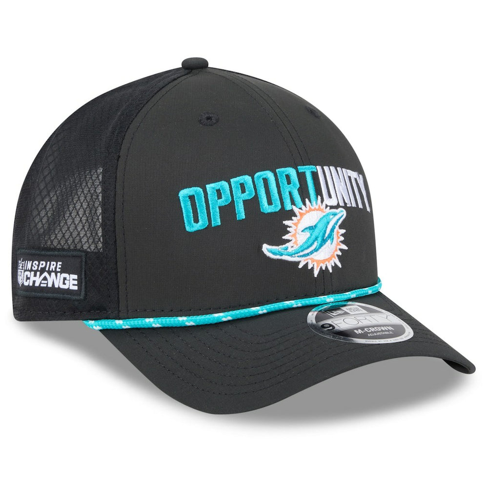 Miami Dolphins New Era 2025 Inspire Change 9FORTY M-Crown Adjustable Hat - Black on sale
