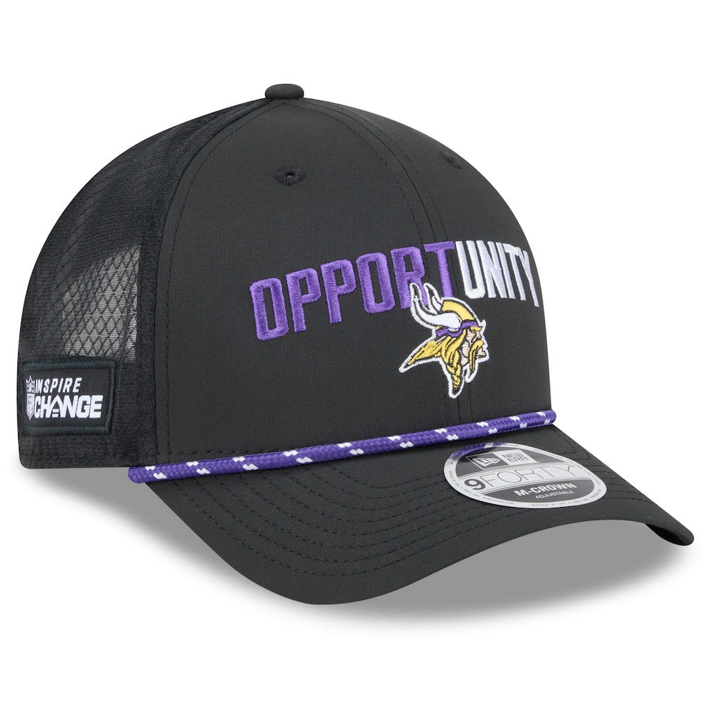 Minnesota Vikings New Era 2025 Inspire Change 9FORTY M-Crown Adjustable Hat - Black online
