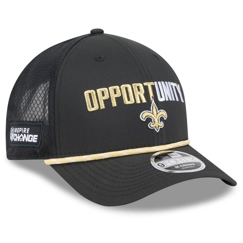 New Orleans Saints New Era 2025 Inspire Change 9FORTY M-Crown Adjustable Hat - Black cheap