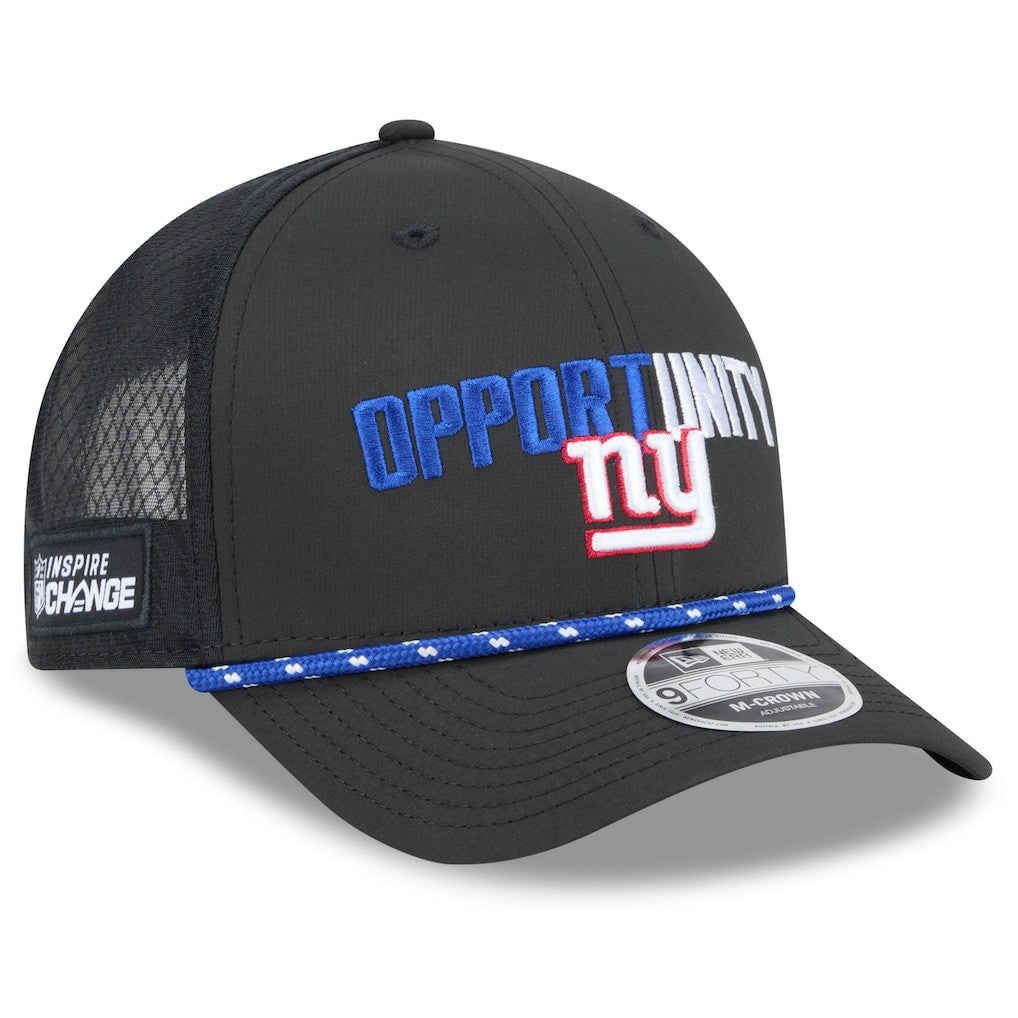 New York Giants New Era 2025 Inspire Change 9FORTY M-Crown Adjustable Hat - Black discount