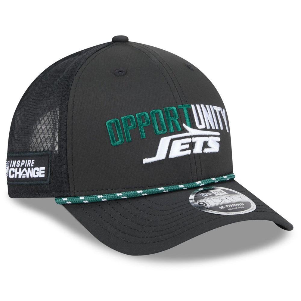 New York Jets New Era 2025 Inspire Change 9FORTY M-Crown Adjustable Hat - Black for sale