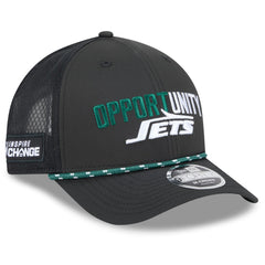 New York Jets New Era 2025 Inspire Change 9FORTY M-Crown Adjustable Hat - Black for sale