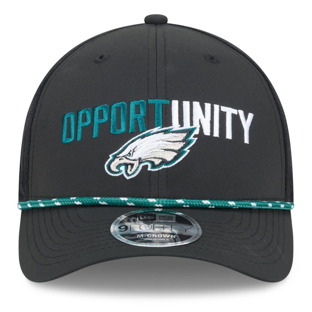 Philadelphia Eagles New Era 2025 Inspire Change 9FORTY M-Crown Adjustable Hat - Black on sale