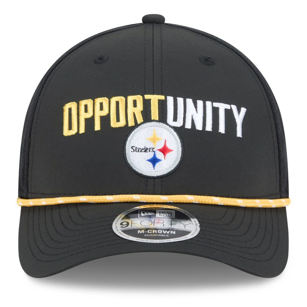Pittsburgh Steelers New Era 2025 Inspire Change 9FORTY M-Crown Adjustable Hat - Black on sale