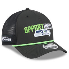 Seattle Seahawks New Era 2025 Inspire Change 9FORTY M-Crown Adjustable Hat - Black discount