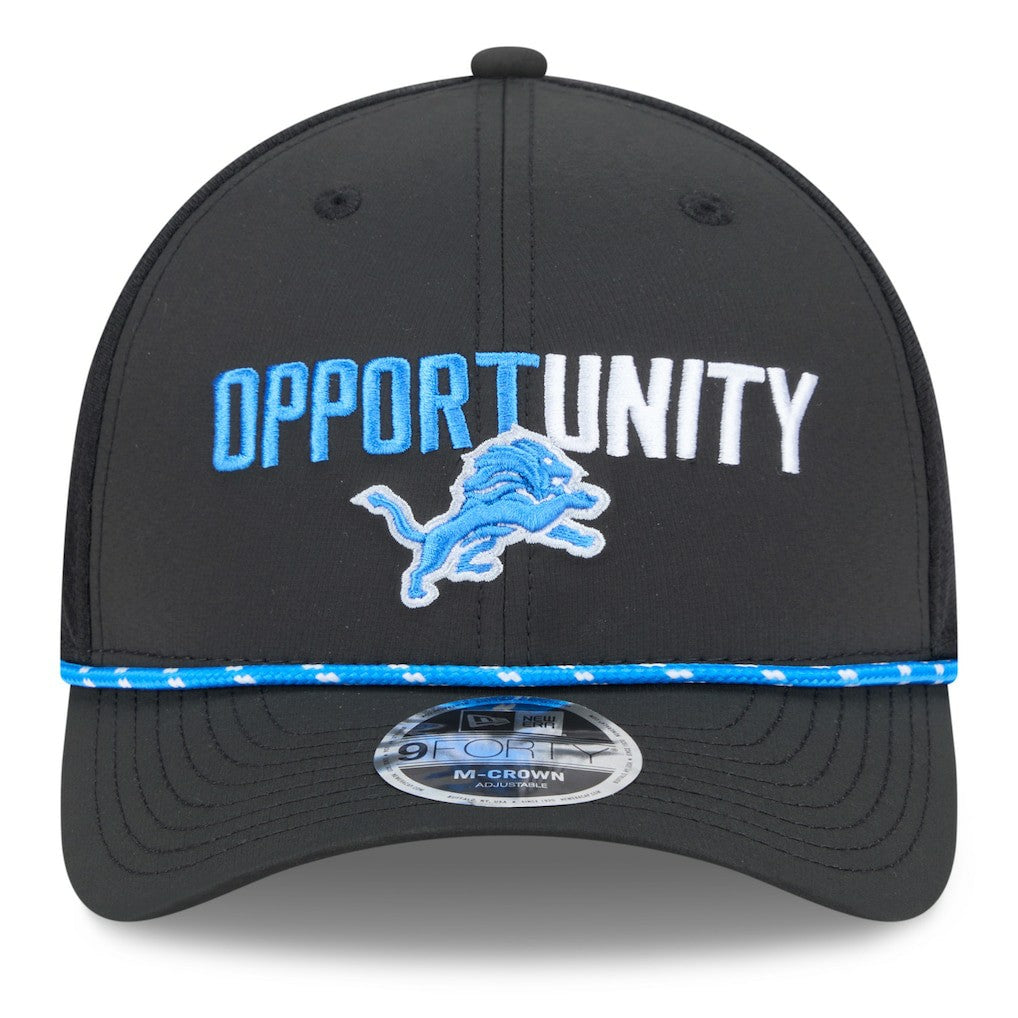Detroit Lions New Era 2025 Inspire Change 9FORTY M-Crown Adjustable Hat - Black for sale