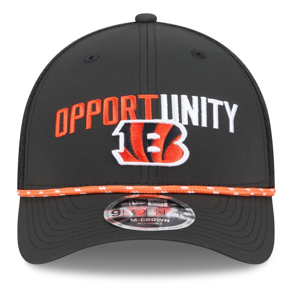 Cincinnati Bengals New Era 2025 Inspire Change 9FORTY M-Crown Adjustable Hat - Black for sale