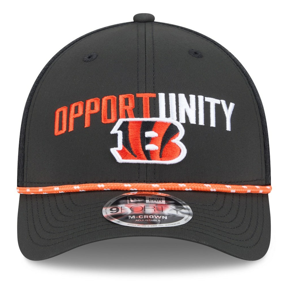 Cincinnati Bengals New Era 2025 Inspire Change 9FORTY M-Crown Adjustable Hat - Black for sale
