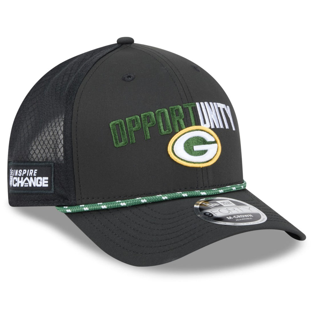 Green Bay Packers New Era 2025 Inspire Change 9FORTY M-Crown Adjustable Hat - Black outlet