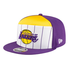 Los Angeles Lakers Youth 2025 NBA Tip Off Split Panel 9FIFTY Snapback Hat - White/Purple outlet