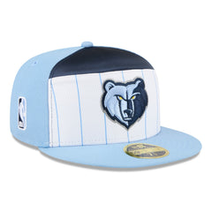 Memphis Grizzlies 2025 NBA Tip Off Split Panel 59FIFTY Fitted Hat - White/Light Blue shop
