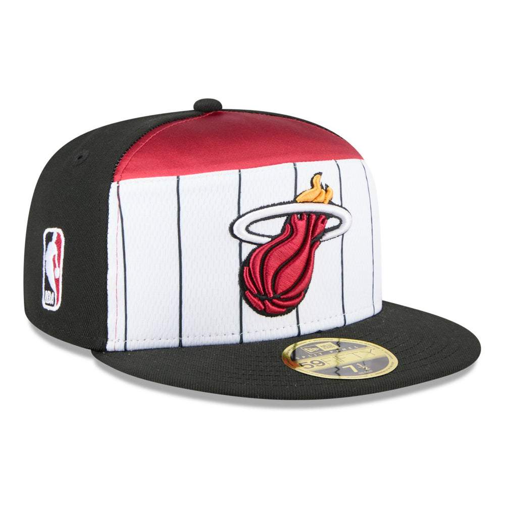 Miami Heat 2025 NBA Tip Off Split Panel 59FIFTY Fitted Hat - White/Black cheap