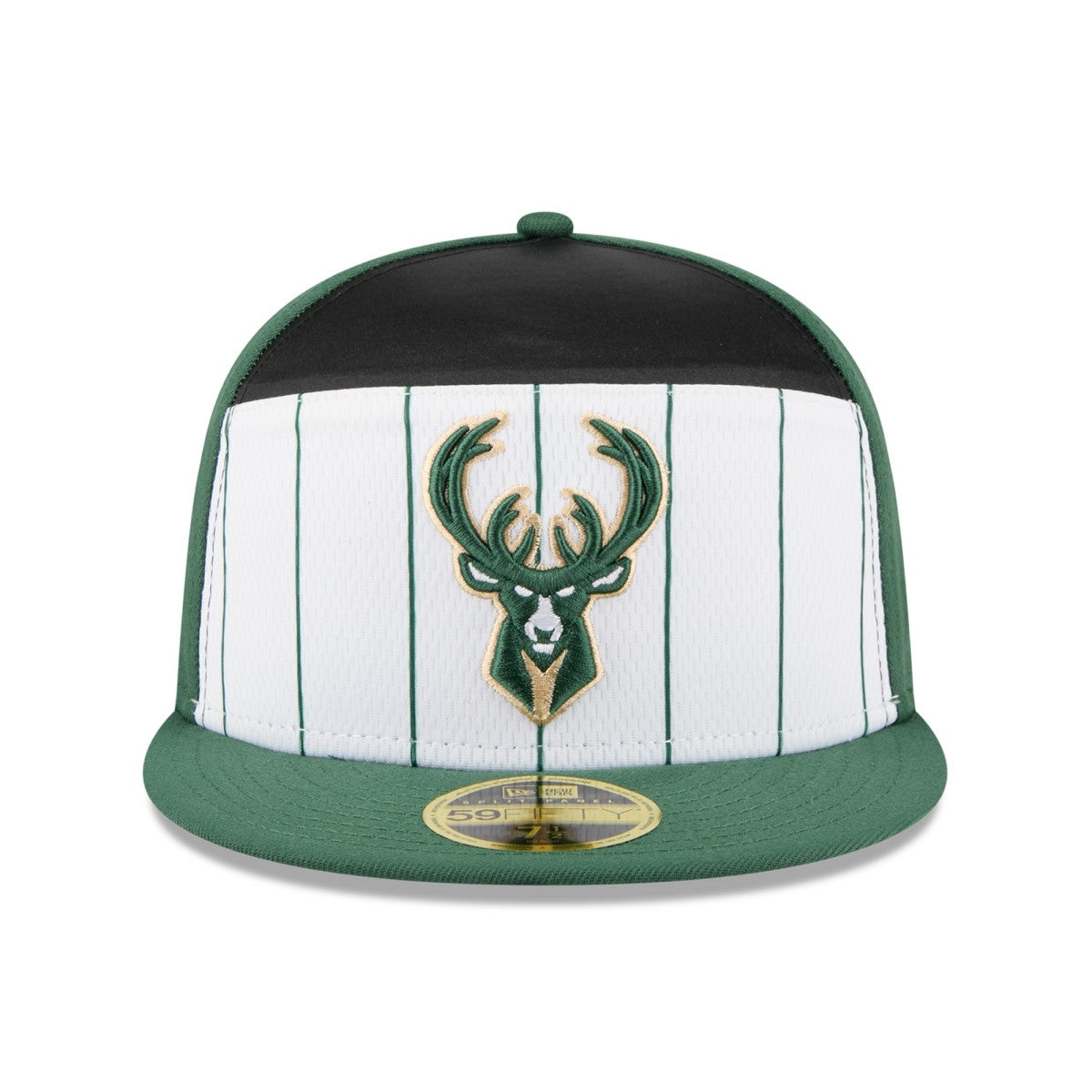 Milwaukee Bucks 2025 NBA Tip Off Split Panel 59FIFTY Fitted Hat - White/Hunter Green cheap