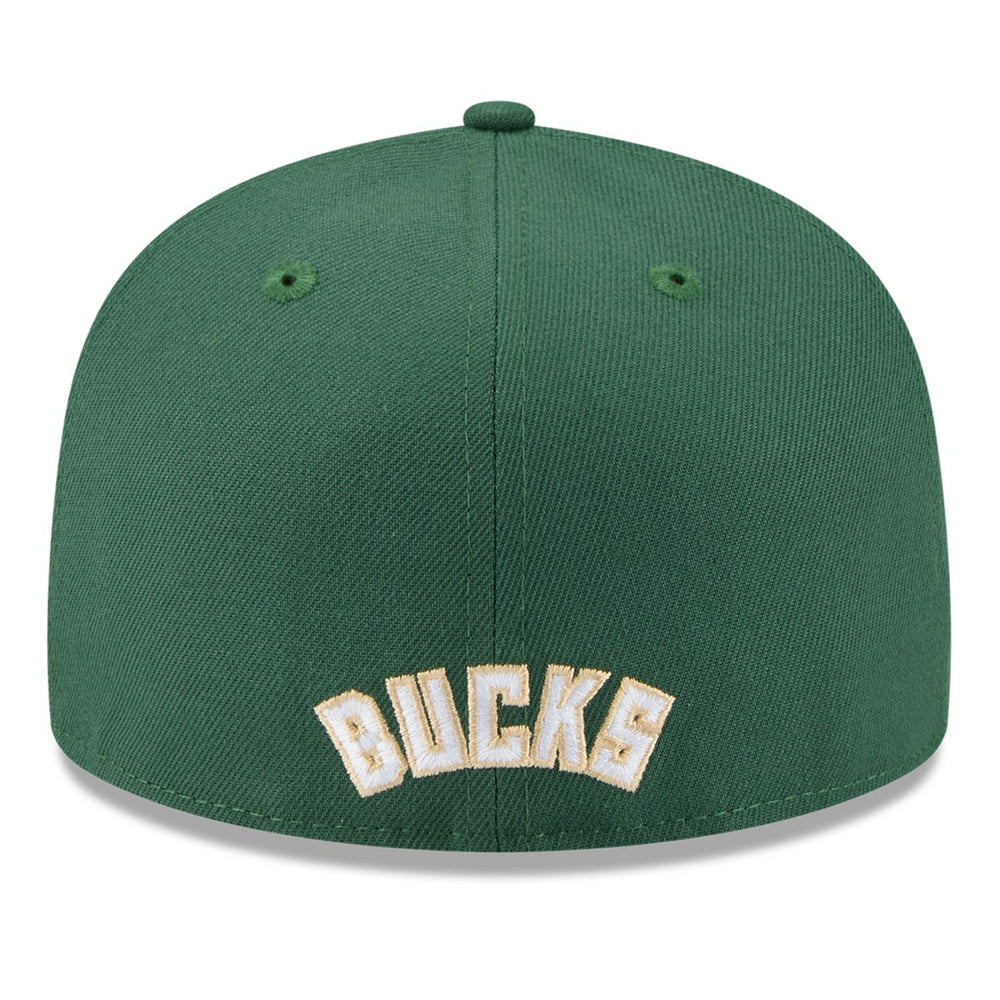 Milwaukee Bucks 2025 NBA Tip Off Split Panel 59FIFTY Fitted Hat - White/Hunter Green cheap