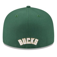 Milwaukee Bucks 2025 NBA Tip Off Split Panel 59FIFTY Fitted Hat - White/Hunter Green cheap