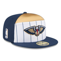New Orleans Pelicans 2025 NBA Tip Off Split Panel 59FIFTY Fitted Hat - White/Navy discount