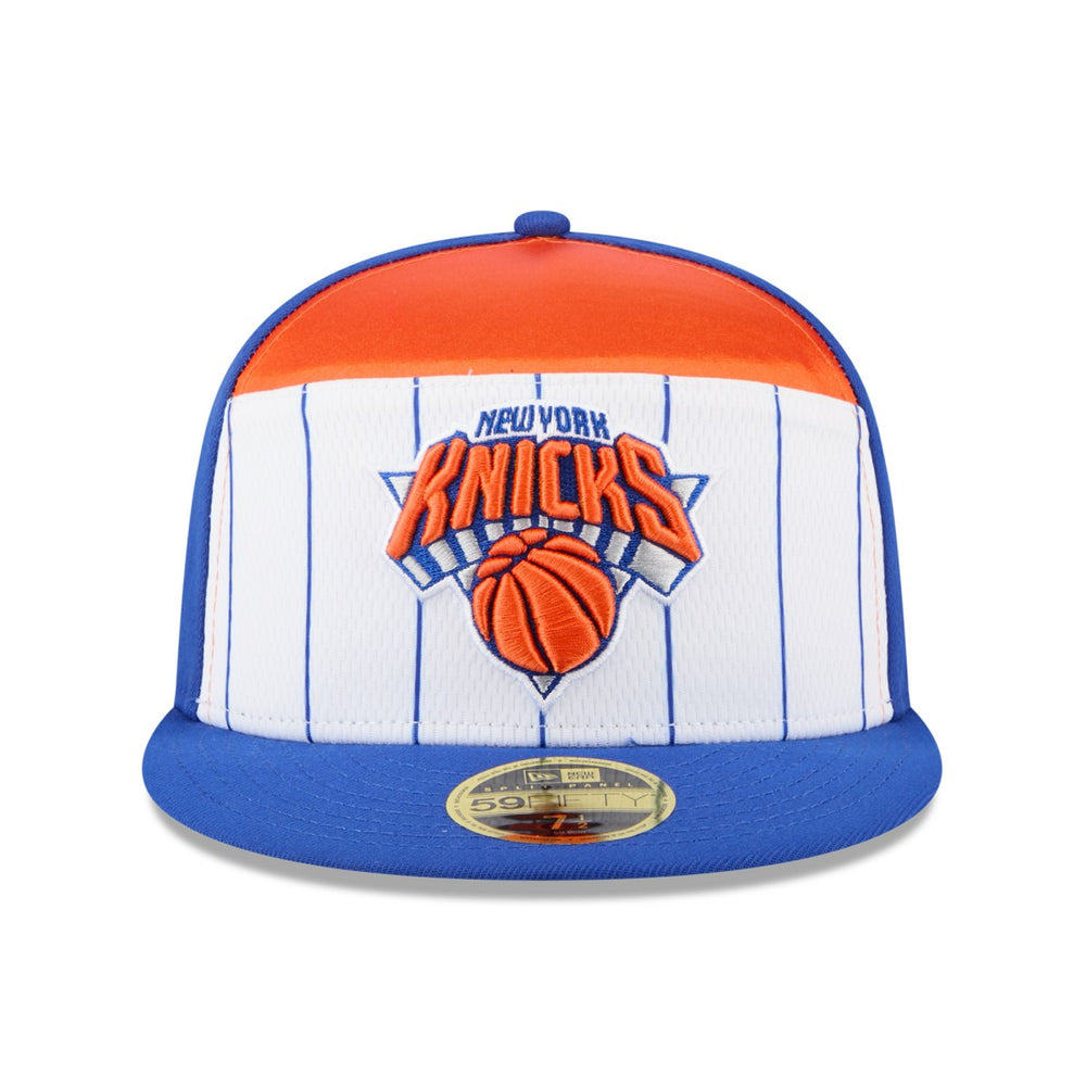 New York Knicks 2025 NBA Tip Off Split Panel 59FIFTY Fitted Hat - White/Blue for sale