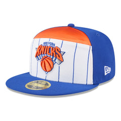 New York Knicks 2025 NBA Tip Off Split Panel 59FIFTY Fitted Hat - White/Blue for sale