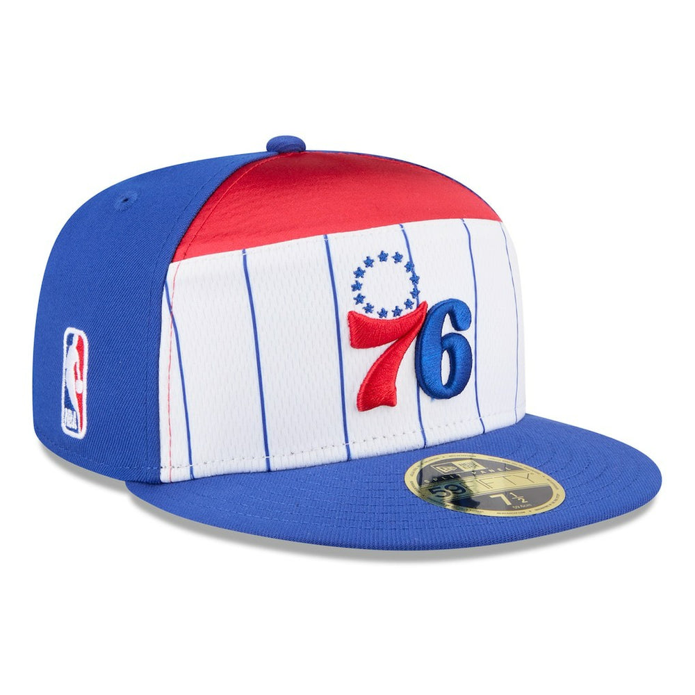 Philadelphia 76ers 2025 NBA Tip Off Split Panel 59FIFTY Fitted Hat - White/Royal on sale