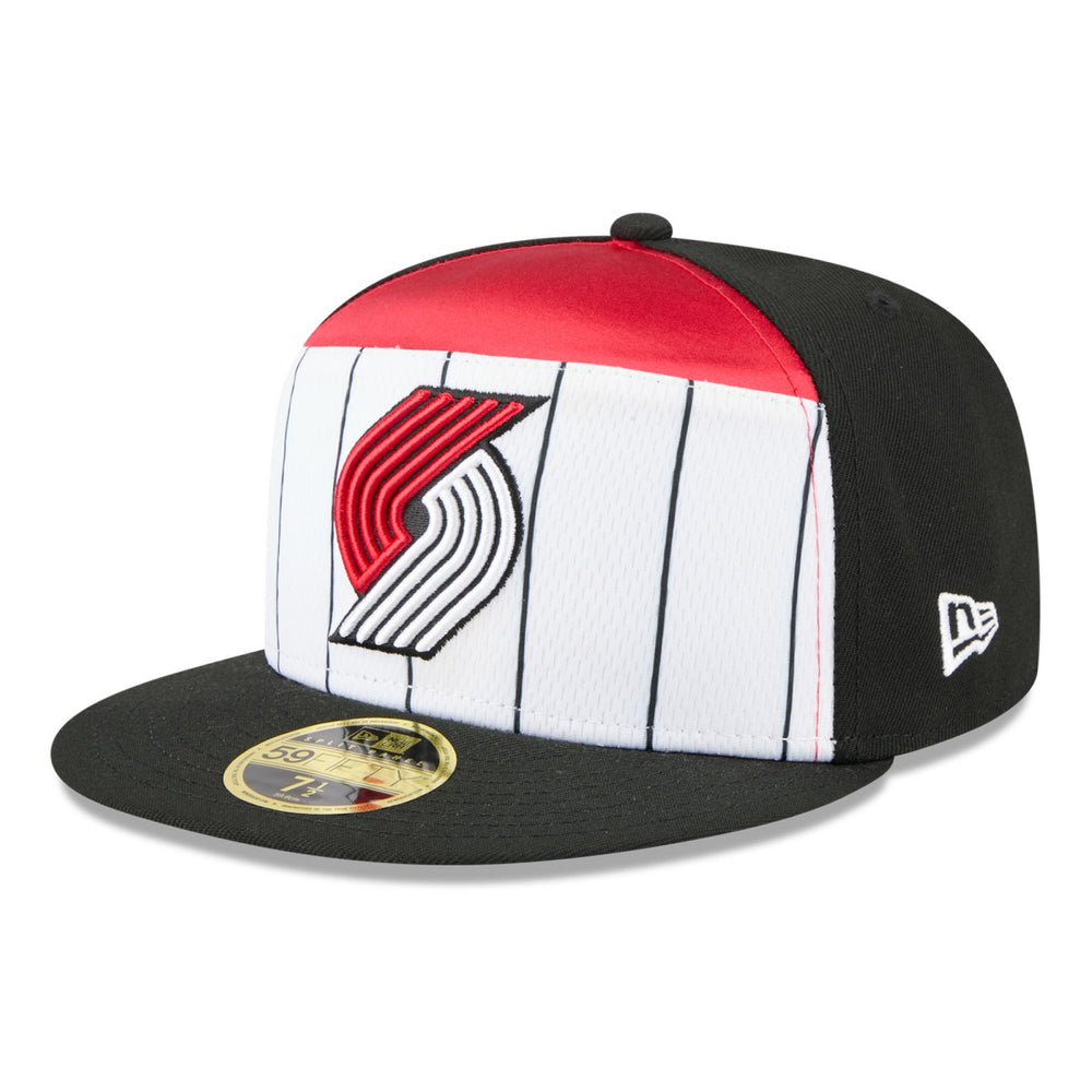 Portland Trail Blazers 2025 NBA Tip Off Split Panel 59FIFTY Fitted Hat - White/Black for sale