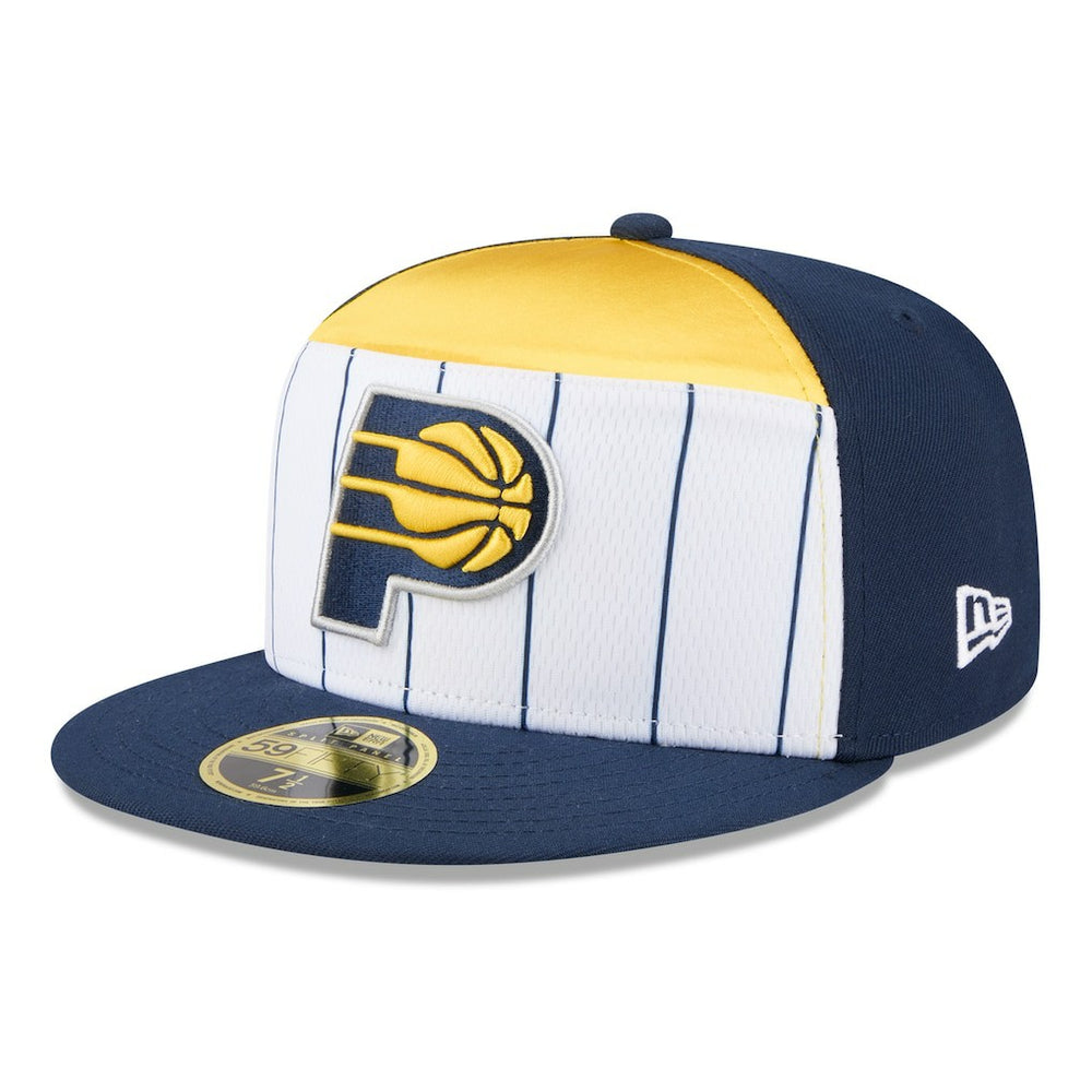 Indiana Pacers 2025 NBA Tip Off Split Panel 59FIFTY Fitted Hat - White/Navy outlet