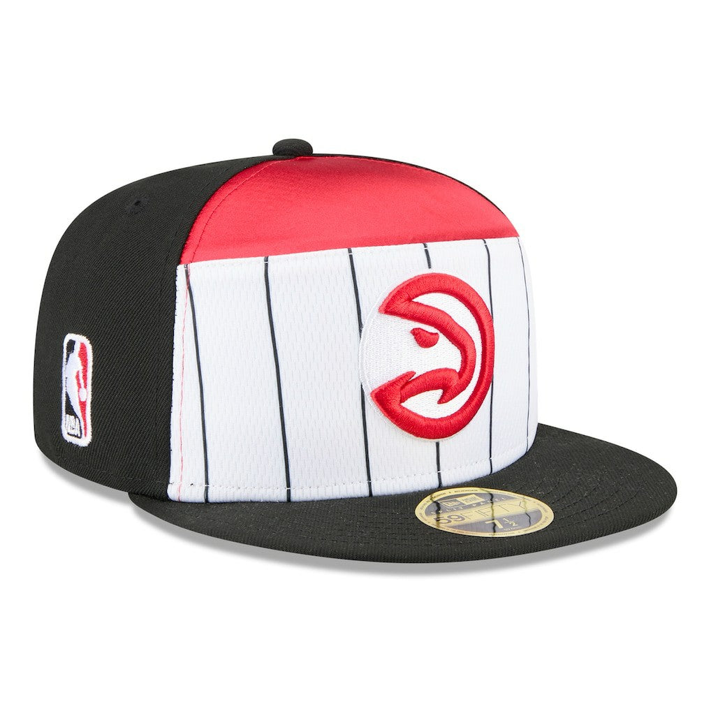 Atlanta Hawks 2025 NBA Tip Off Split Panel 59FIFTY Fitted Hat - White/Black discount
