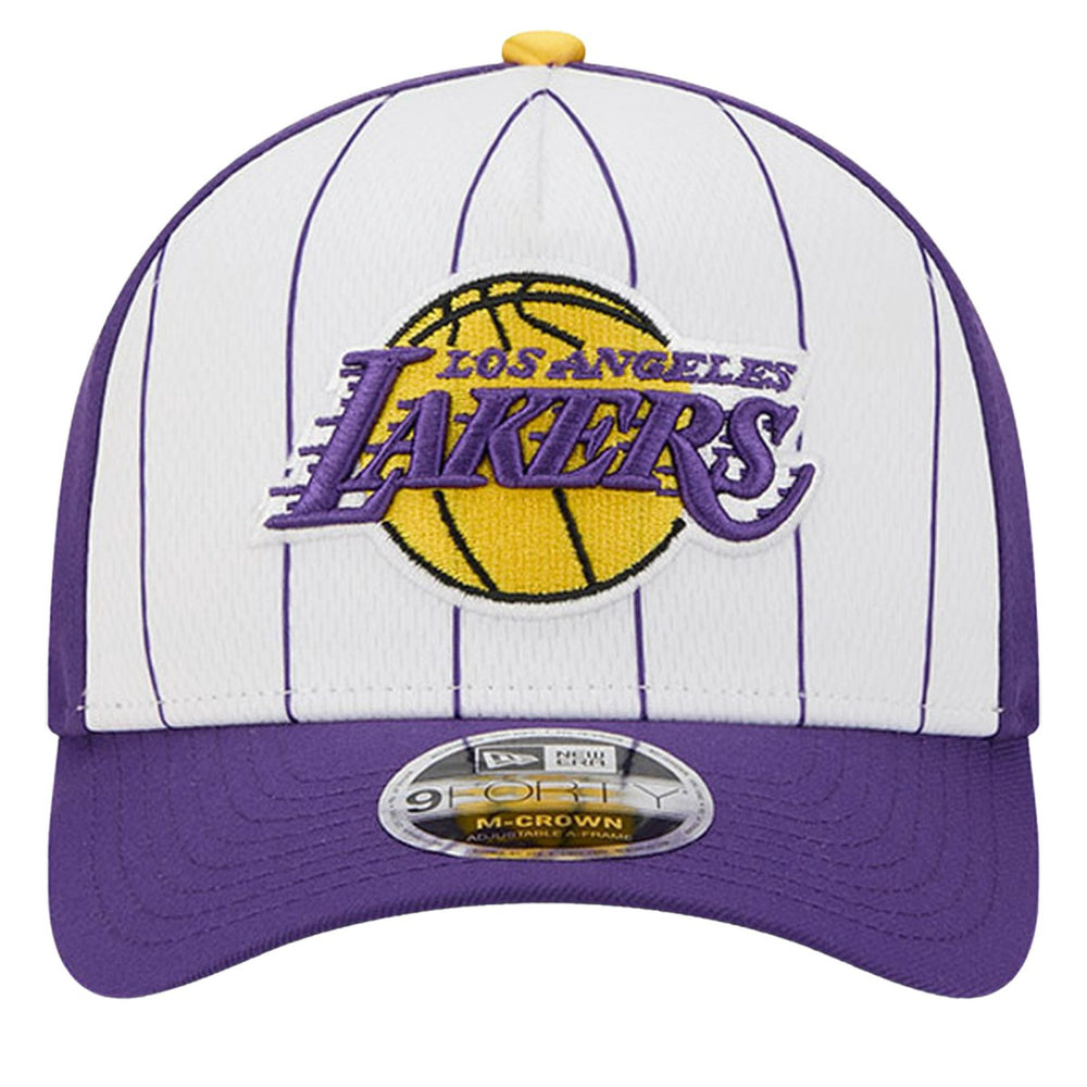Los Angeles Lakers 2025 NBA Tip Off M-Crown A-Frame 9FORTY Adjustable Hat - White/Purple discount
