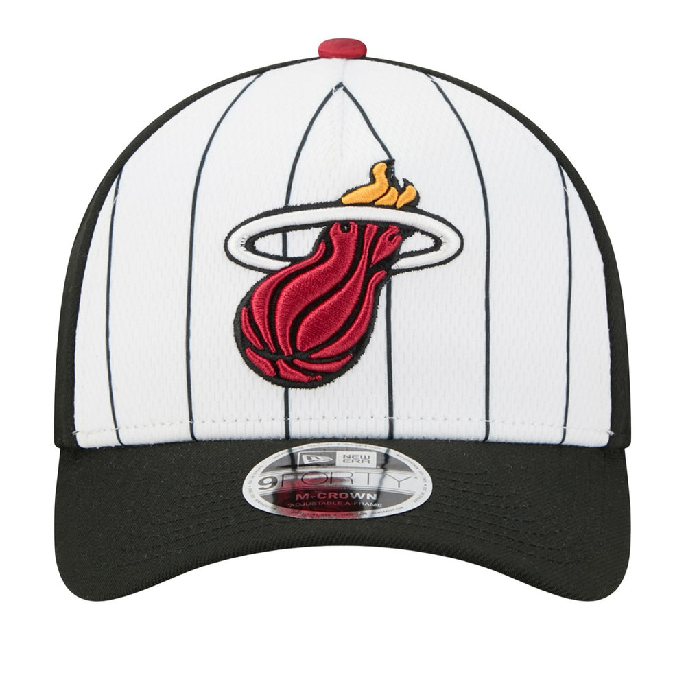 Miami Heat 2025 NBA Tip Off M-Crown A-Frame 9FORTY Adjustable Hat - White/Black for sale