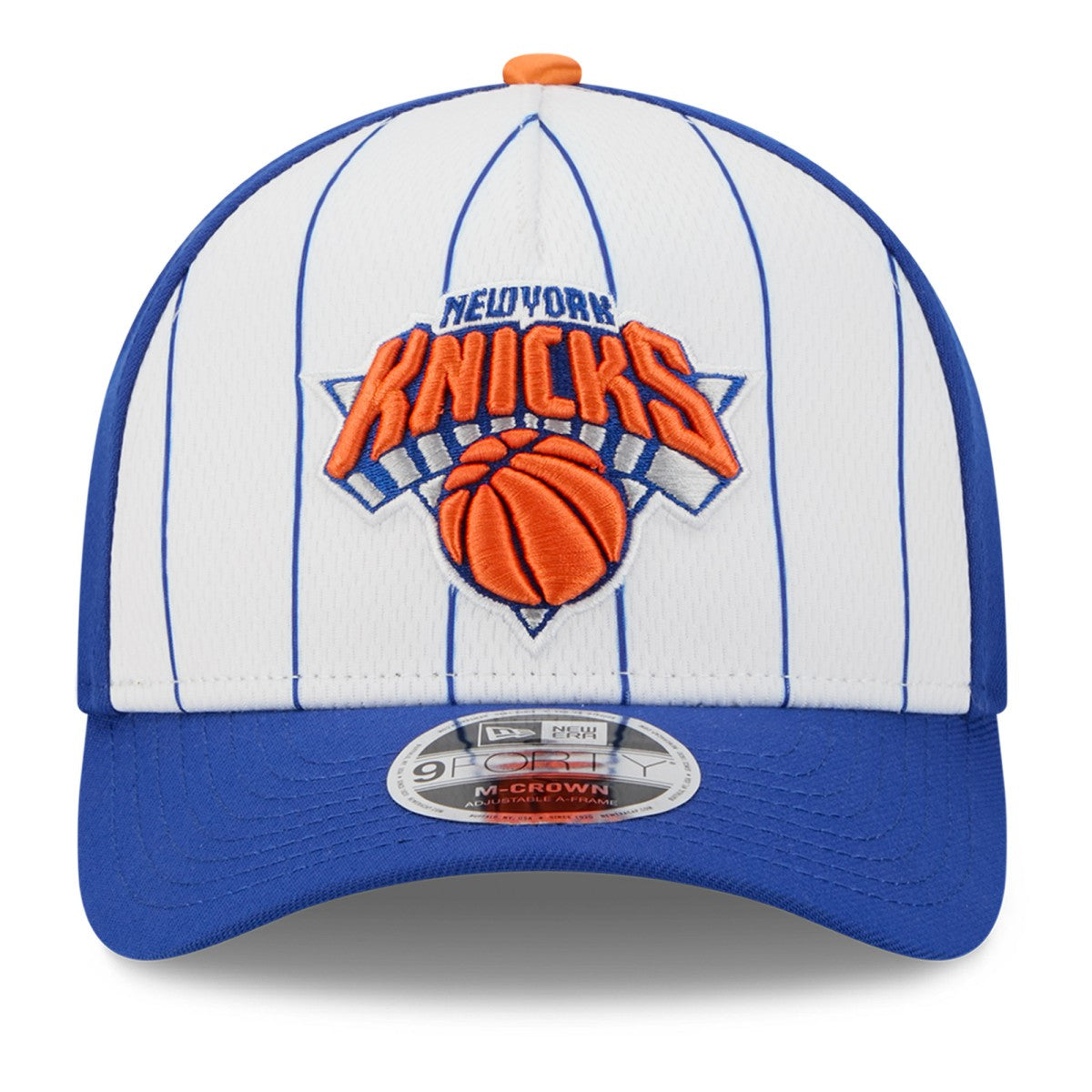 New York Knicks 2025 NBA Tip Off M-Crown A-Frame 9FORTY Adjustable Hat - White/Blue online