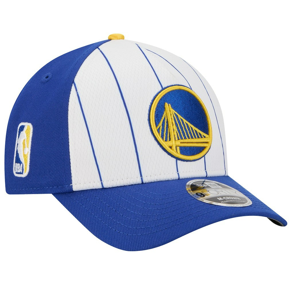 Golden State Warriors 2025 NBA Tip Off M-Crown A-Frame 9FORTY Adjustable Hat sale - White/Royal discount
