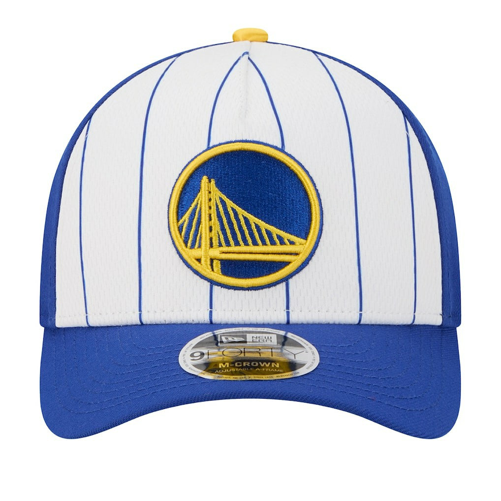 Golden State Warriors 2025 NBA Tip Off M-Crown A-Frame 9FORTY Adjustable Hat sale - White/Royal discount