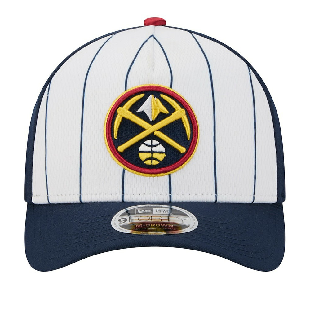 Denver Nuggets 2025 NBA Tip Off M-Crown A-Frame 9FORTY Adjustable Hat sale - White/Navy discount