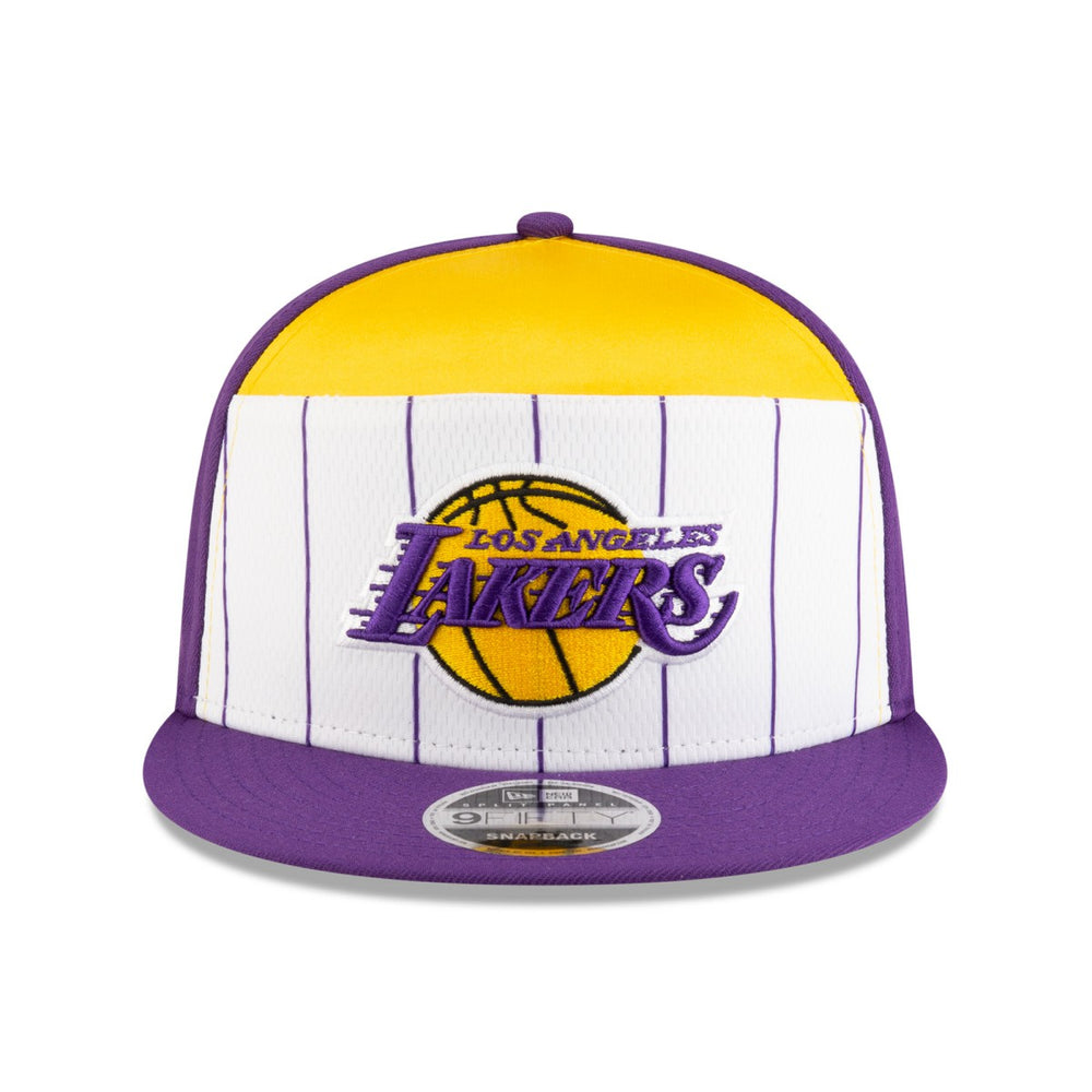Los Angeles Lakers 2025 NBA Tip Off Split Panel 9FIFTY Snapback Hat - White/Purple for sale