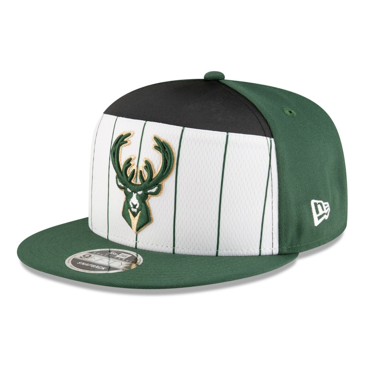 Milwaukee Bucks 2025 NBA Tip Off Split Panel 9FIFTY Snapback Hat - White/Hunter Green on sale