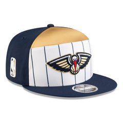 New Orleans Pelicans 2025 NBA Tip Off Split Panel 9FIFTY Snapback Hat - White/Navy shop