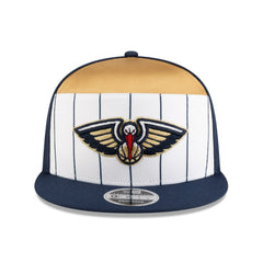 New Orleans Pelicans 2025 NBA Tip Off Split Panel 9FIFTY Snapback Hat - White/Navy shop