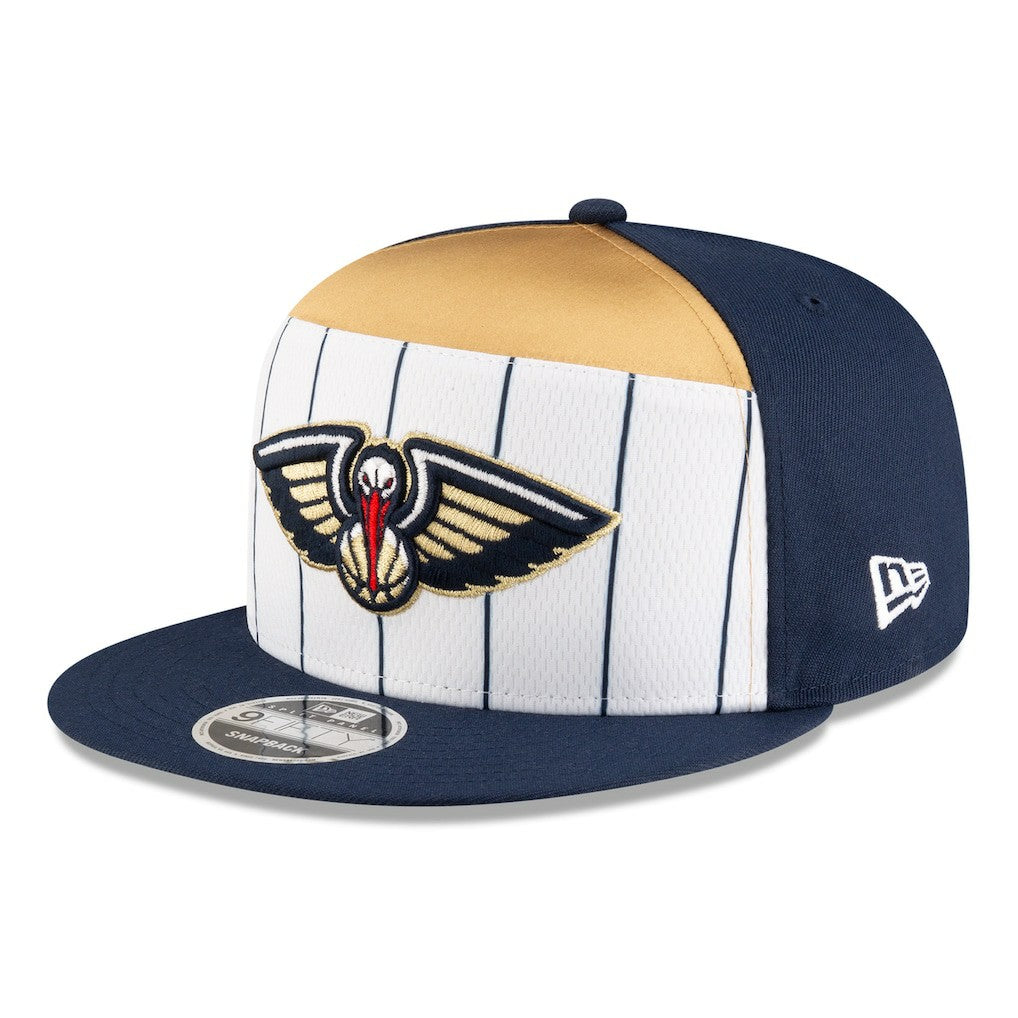 New Orleans Pelicans 2025 NBA Tip Off Split Panel 9FIFTY Snapback Hat - White/Navy shop