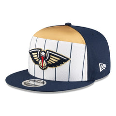 New Orleans Pelicans 2025 NBA Tip Off Split Panel 9FIFTY Snapback Hat - White/Navy shop
