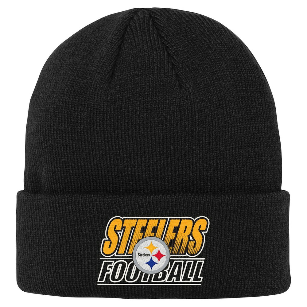 Pittsburgh Steelers Outerstuff Youth Team Gradient Cuffed Knit Hat - Black on sale