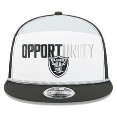 Las Vegas Raiders New Era 2025 Inspire Change Split Panel 9FIFTY Snapback Hat - White/Black on sale