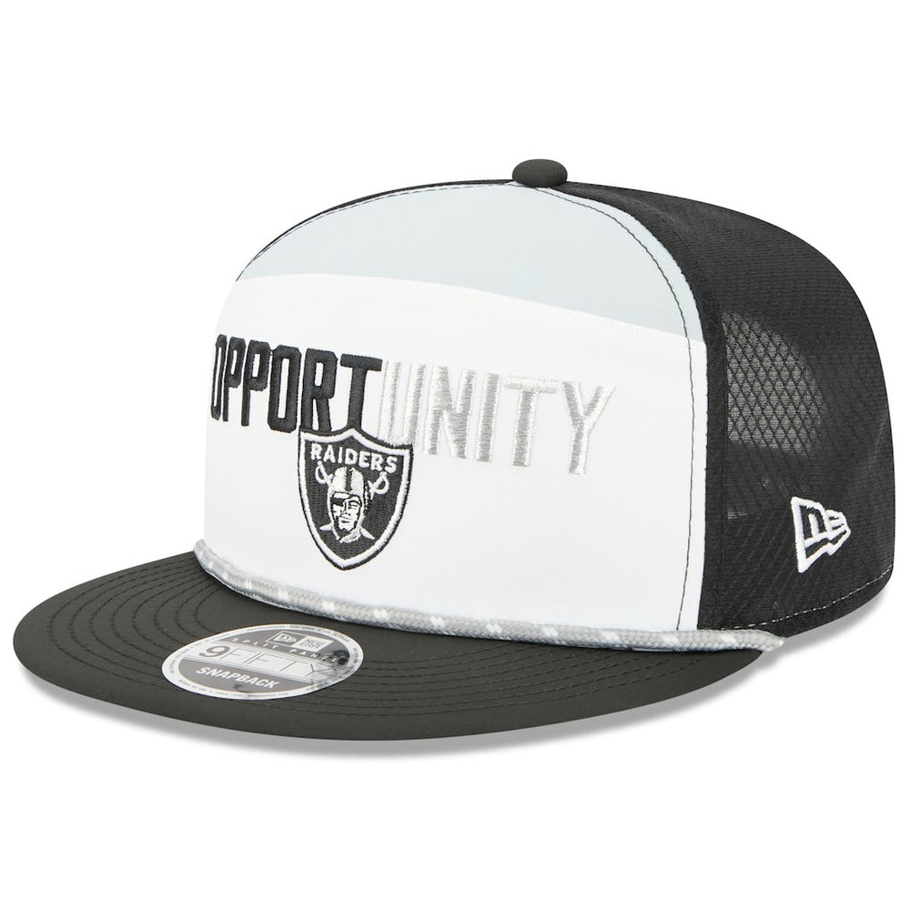 Las Vegas Raiders New Era 2025 Inspire Change Split Panel 9FIFTY Snapback Hat - White/Black on sale