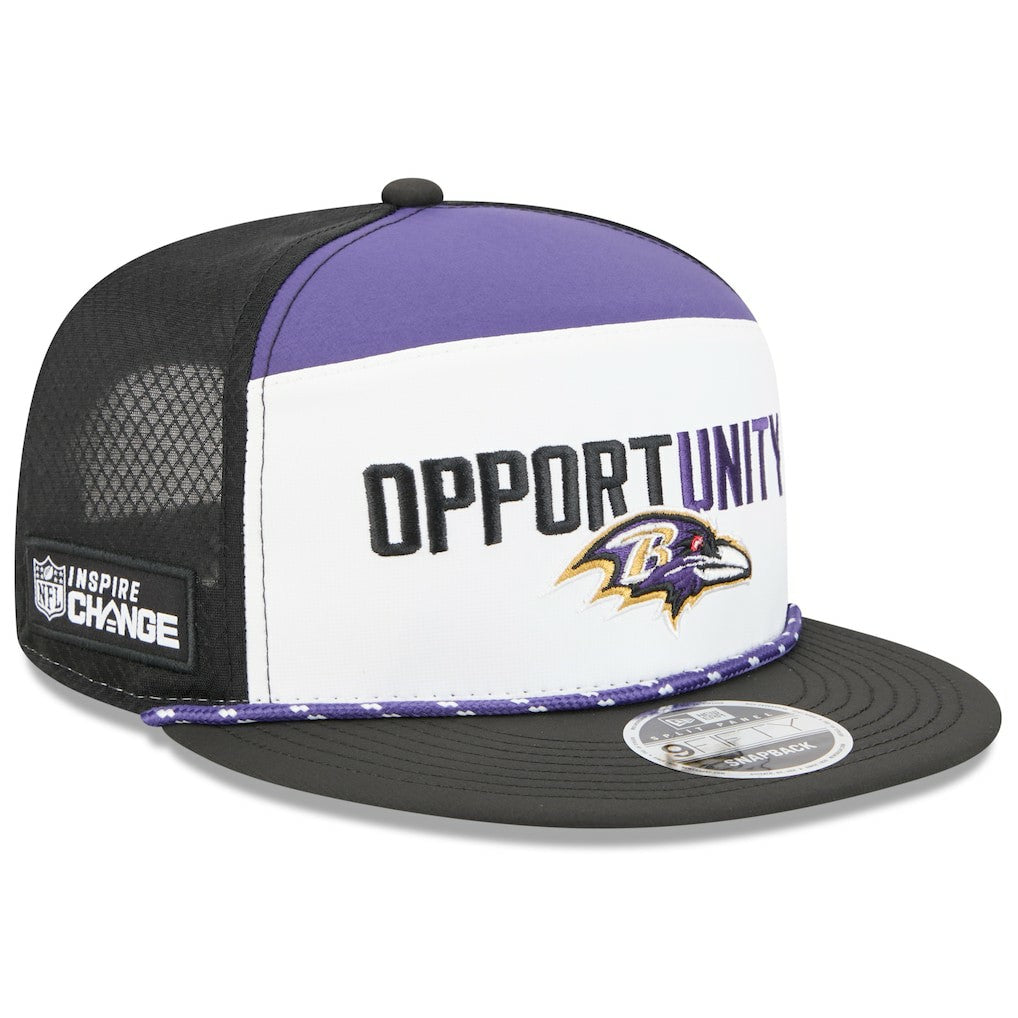 Baltimore Ravens New Era 2025 Inspire Change Split Panel 9FIFTY Snapback Hat - White/Black outlet