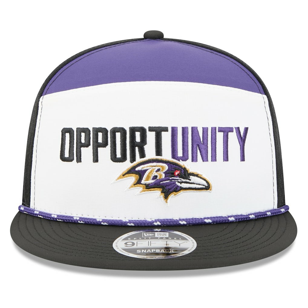 Baltimore Ravens New Era 2025 Inspire Change Split Panel 9FIFTY Snapback Hat - White/Black outlet