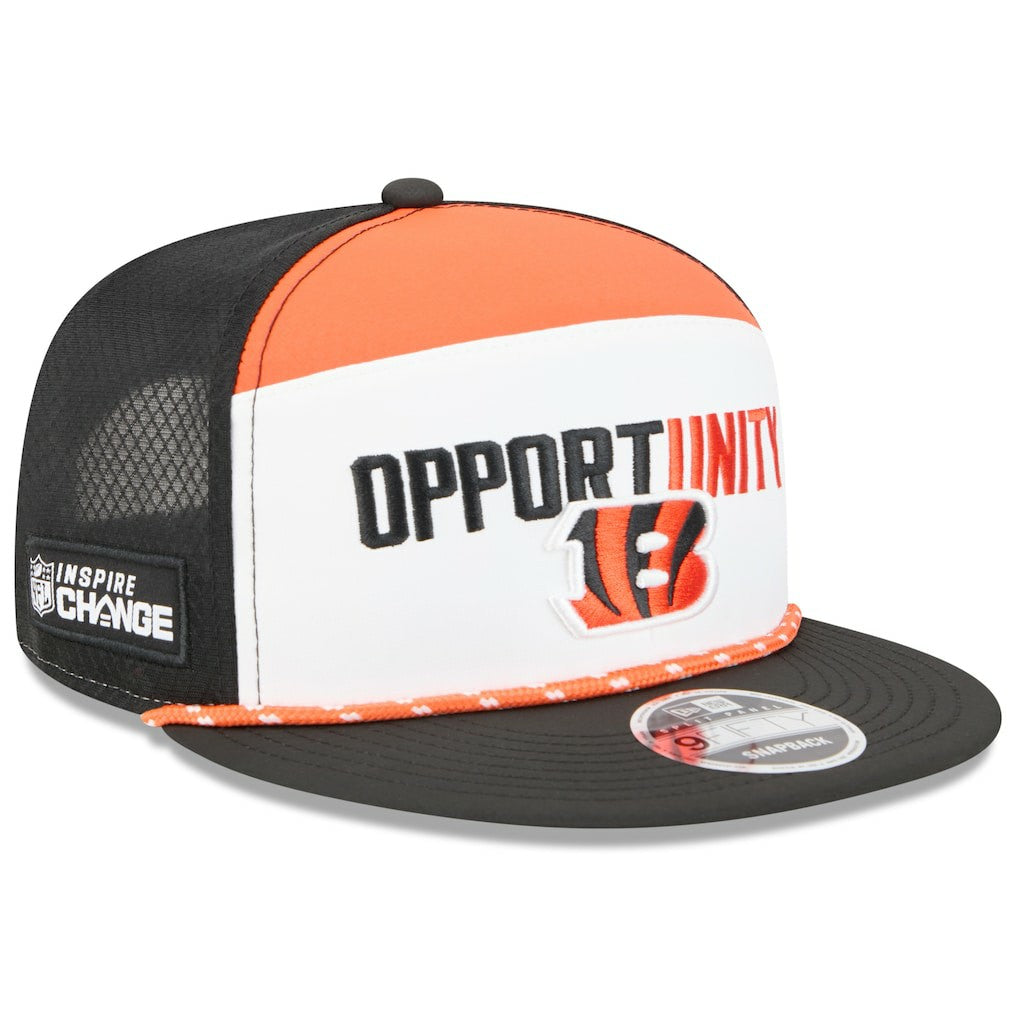Cincinnati Bengals New Era 2025 Inspire Change Split Panel 9FIFTY Snapback Hat - White/Black sale