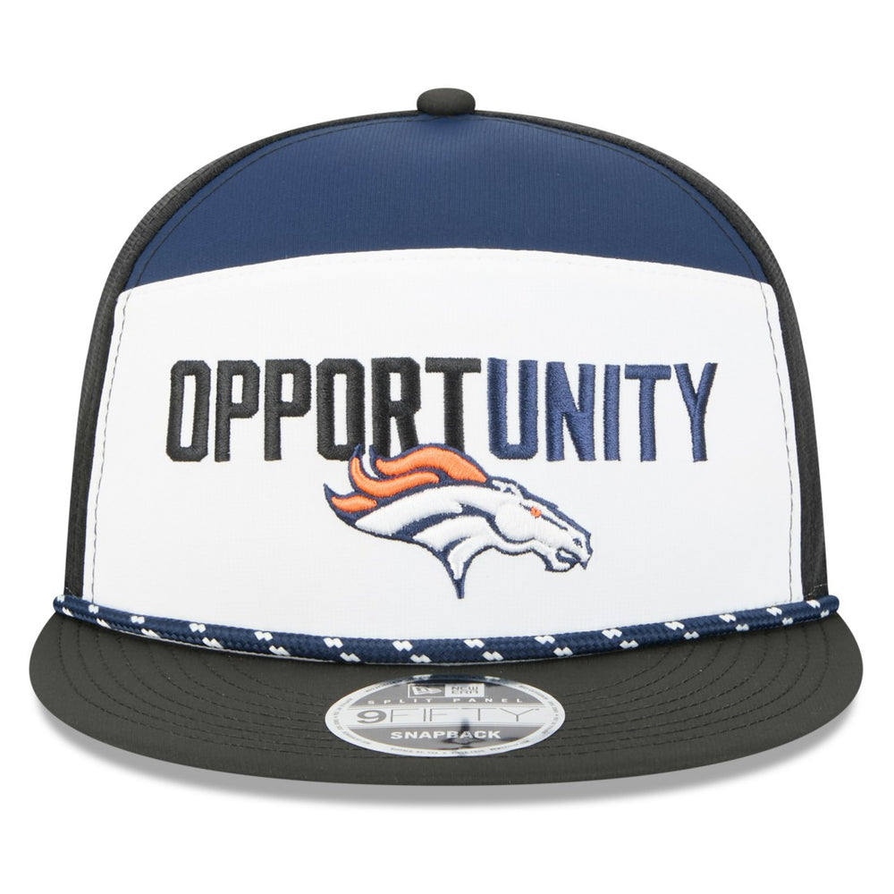 Denver Broncos New Era 2025 Inspire Change Split Panel 9FIFTY Snapback Hat - White/Black for sale