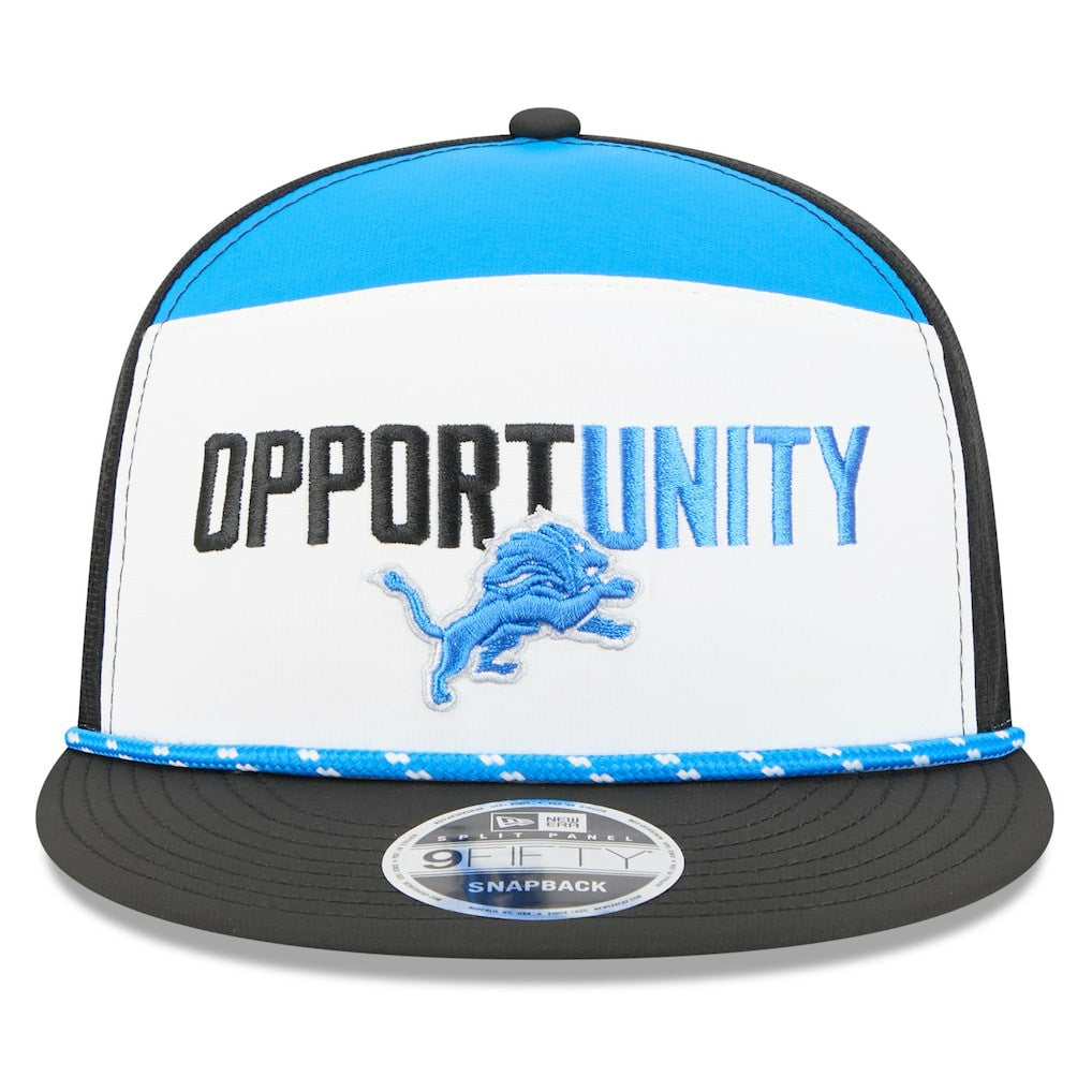 Detroit Lions New Era 2025 Inspire Change Split Panel 9FIFTY Snapback Hat - White/Black on sale