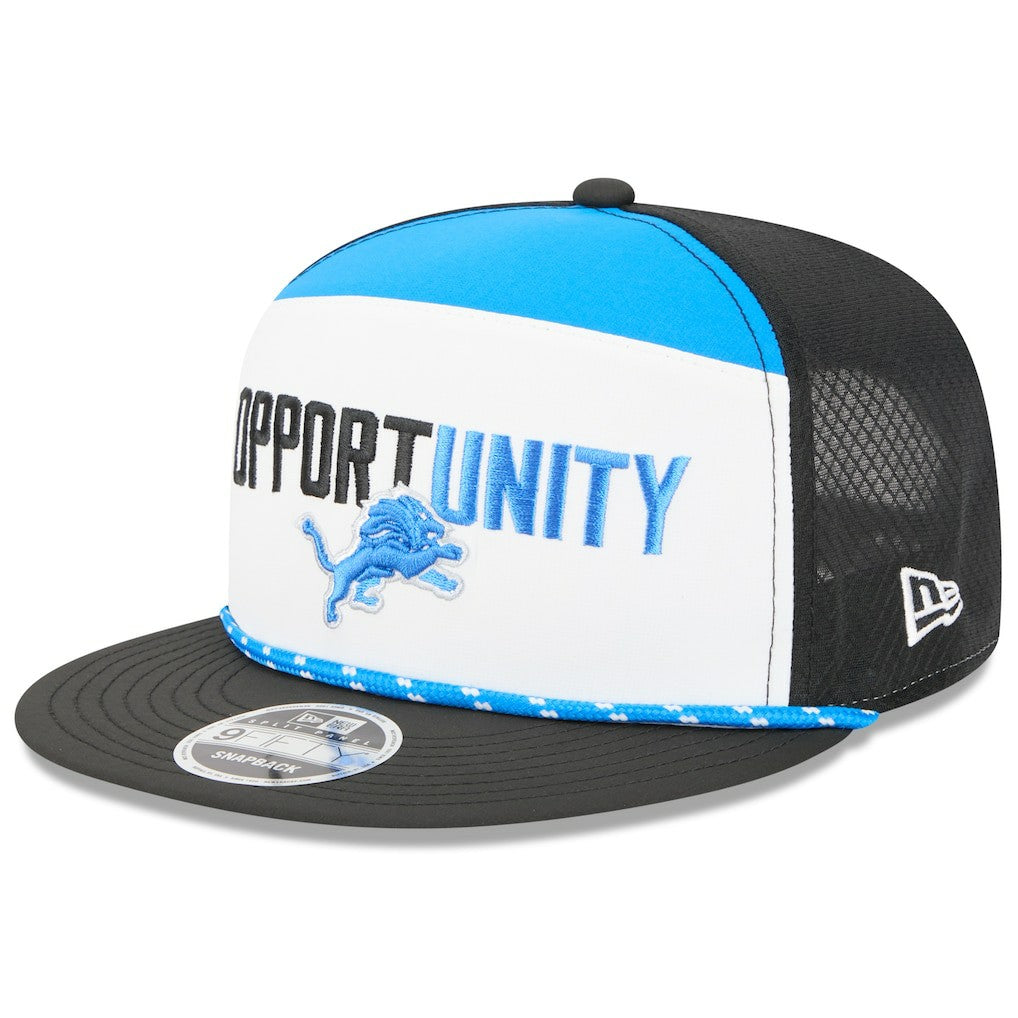 Detroit Lions New Era 2025 Inspire Change Split Panel 9FIFTY Snapback Hat - White/Black on sale