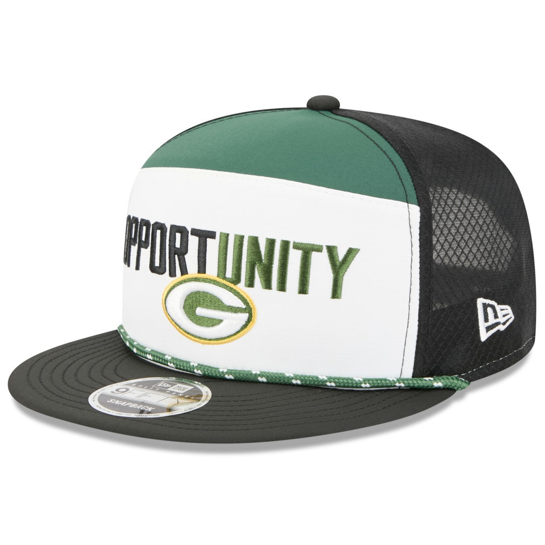 Green Bay Packers New Era 2025 Inspire Change Split Panel 9FIFTY Snapback Hat - White/Black discount