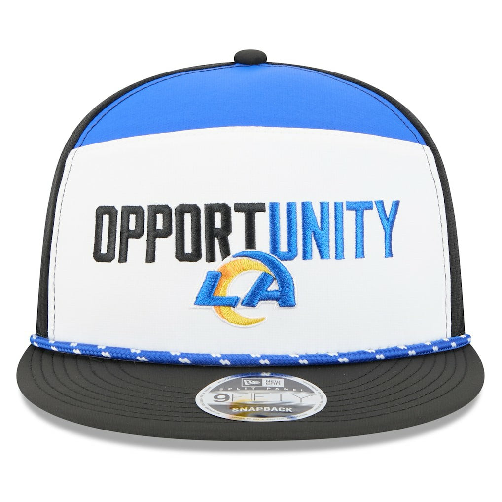 Los Angeles Rams New Era 2025 Inspire Change Split Panel 9FIFTY Snapback Hat - White/Black online